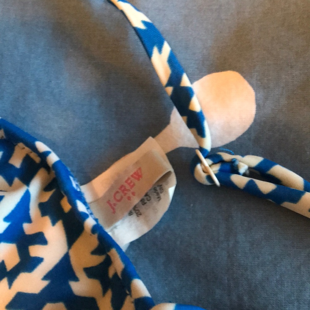 J.crew blue and white geometric pattern bikini - Picture 2 of 3
